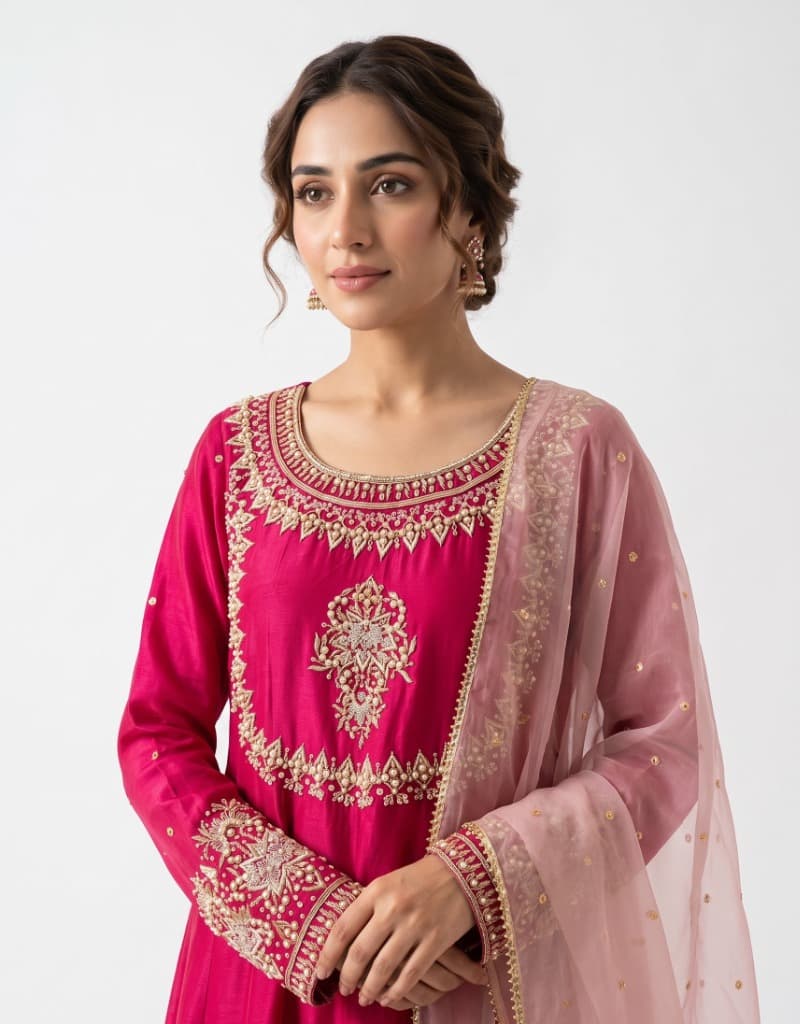 Magenta Zari Royal Bridal Suit